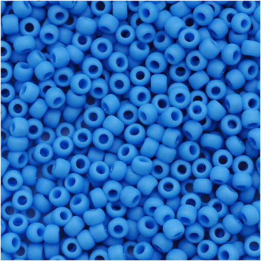 Toho Round Seed Beads 11/0 43DF 'Opaque Frosted Cornflower' 8 Gram Tube