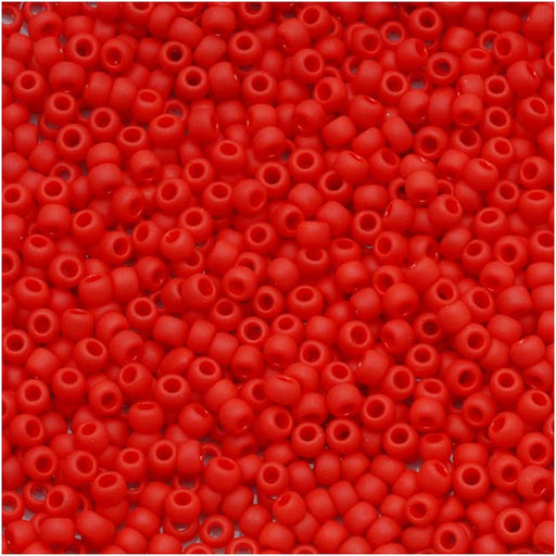 Toho Round Seed Beads 11/0 #45AF 'Opaque Frosted Cherry' 8g