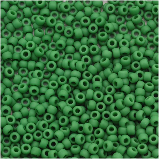 Toho Round Seed Beads 11/0 #47DF 'Opaque Frosted Shamrock' 8g