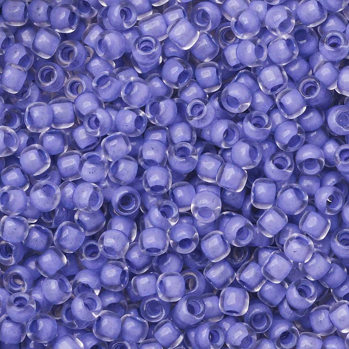 Toho Seed Beads, Round 11/0 #977 'Crystal/Neon Purple Lined' (8 Grams)