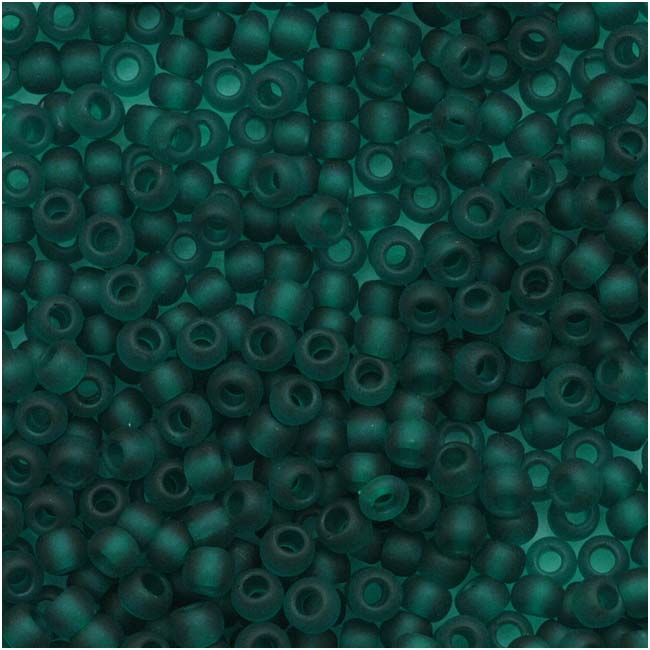 Toho Round Seed Beads 11/0 7BDF 'Transparent Frosted Teal' 8 Gram Tube