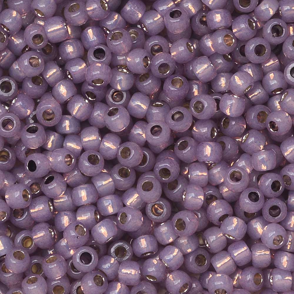Toho Seed Beads, Round 11/0 #PF2108 'PermaFinish Silver Lined Milky Amethyst' (8 Grams)