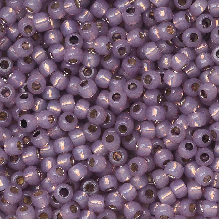 Toho Round Seed Bead 11/0 Transparent Silver Lined Gold 2.5-inch Tube (22)
