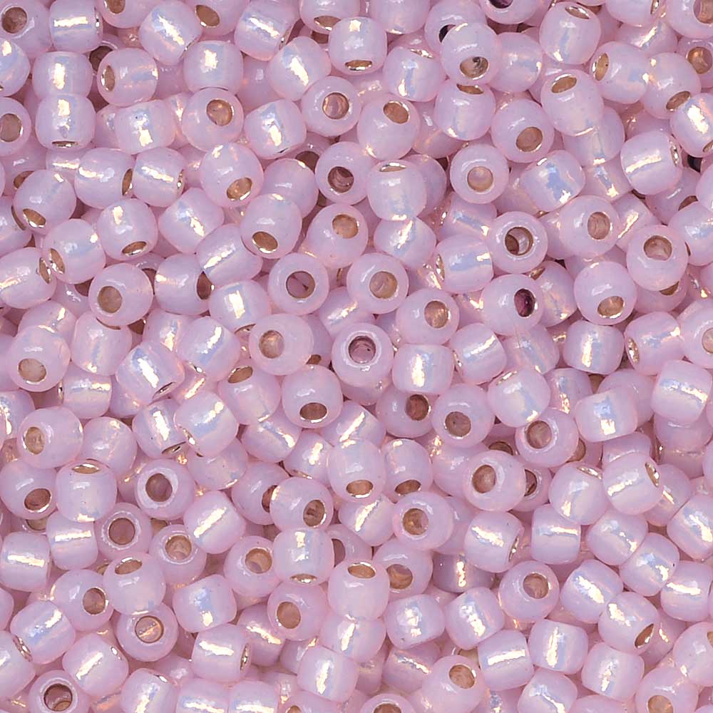 Toho Seed Beads, Round 11/0 #PF2121 'PermaFinish Silver Lined Milky Light Amethyst' (8 Grams)
