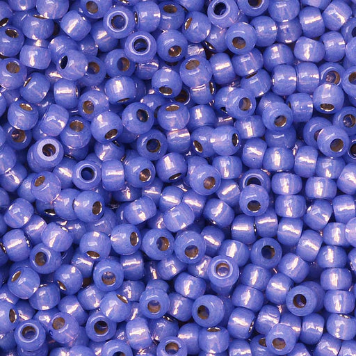 Toho Seed Beads, Round 11/0 #PF2123 'PermaFinish Silver Lined Milky Sapphire' (8 Grams)