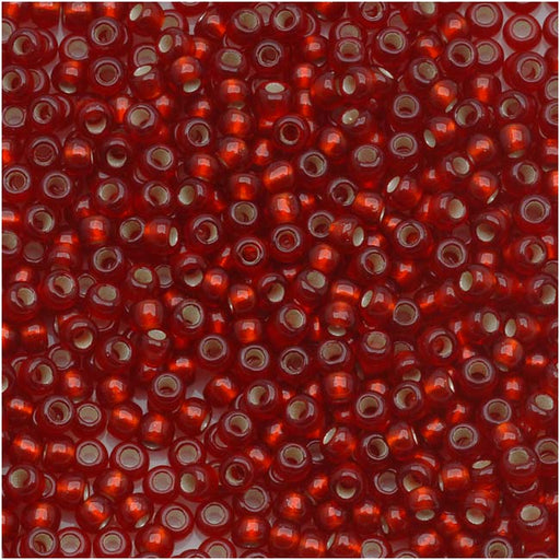 Toho Round Seed Beads 11/0 #25CF 'Silver Lined Frosted Ruby' 8g