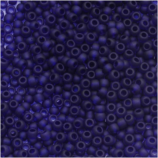 Toho Round Seed Beads 11/0 #8DF Transparent Frosted Cobalt 8g