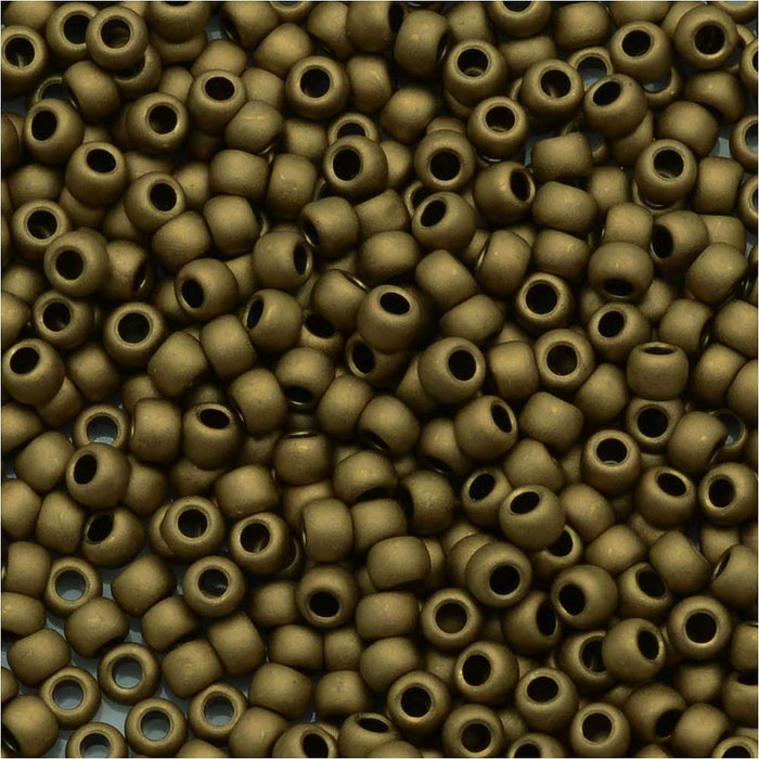 Toho Round Seed Beads 11/0 #221F - Frosted Bronze (8 Grams)