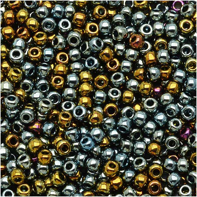 Toho Round Seed Beads 11/0 #721 - Galvanized Blue Gold (8 Grams)