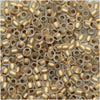 Toho Round Seed Beads 11/0 #989F - Frosted Gold-Lined Crystal (8 Grams)