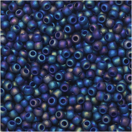 Toho Seed Beads, Round 11/0 Semi Glazed, Rainbow Navy Blue (8 Gram Tube)
