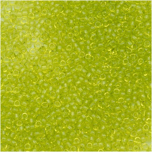Toho Round Seed Beads 15/0 #4 'Transparent Lime Green' 8g