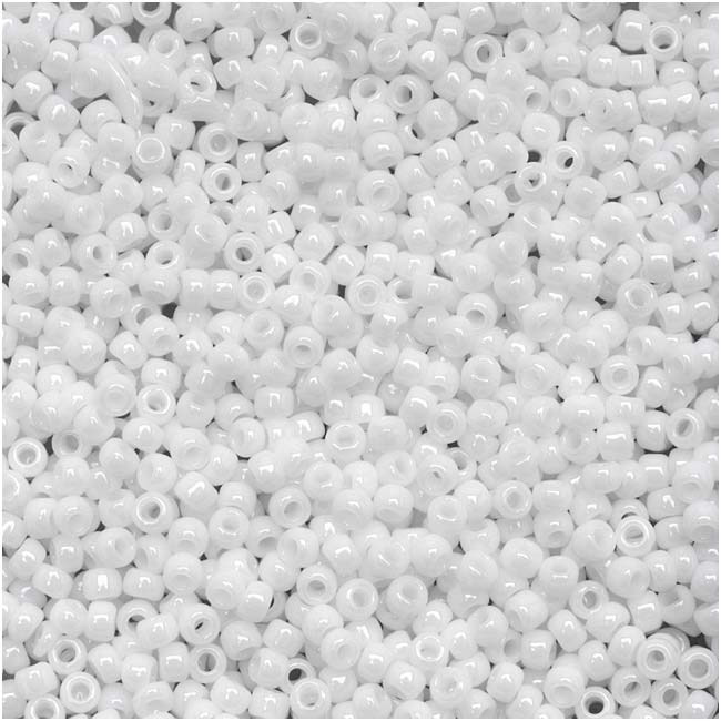 Toho Round Seed Beads 15/0 41 Opaque White 8 Gram Tube