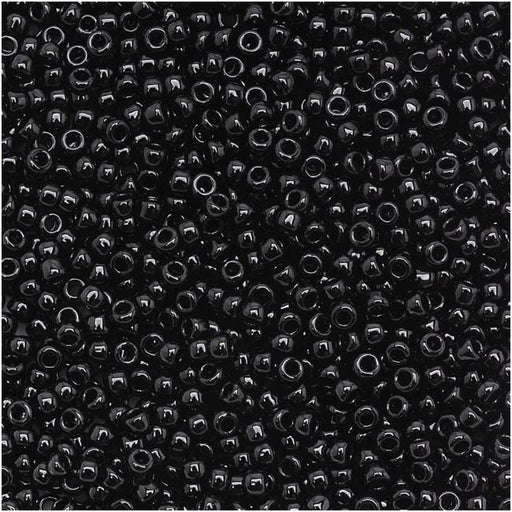 Toho Round Seed Bead 8/0 Opaque Black 2.5-inch tube (49)