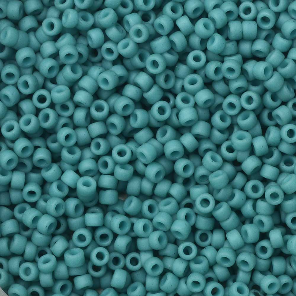 Toho Seed Beads, Round 15/0 #2604F 'Semi Glazed Turquoise' (8 Grams)