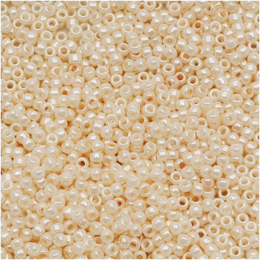 Toho Round Seed Beads 15/0 #123 'Opaque Lustered Light Beige' 8g