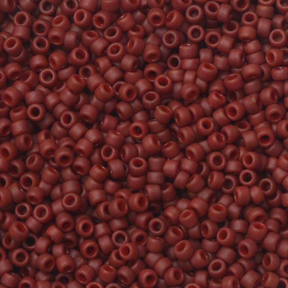 Toho Seed Beads, Round 15/0 #2609F 'Semi Glazed Dark Red' (8 Grams)