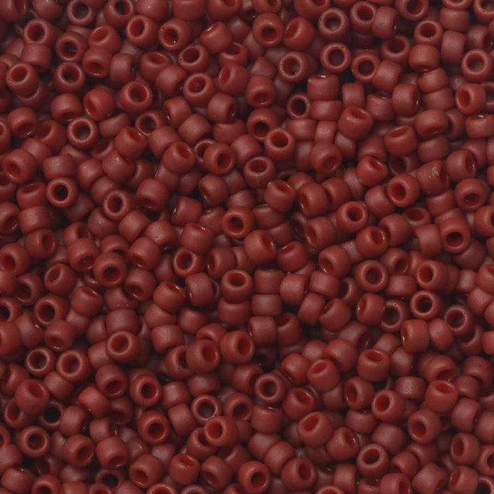 Toho Seed Beads, Round 15/0 #2609F 'Semi Glazed Dark Red' (8 Grams)