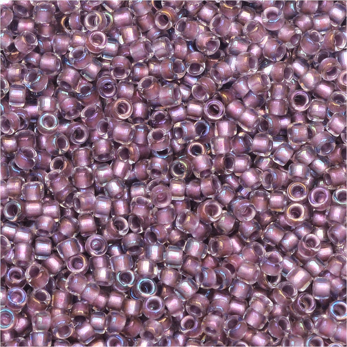 Toho Seed Beads, Round 15/0 #267 'Crystal/Rose Gold Lined', 8 Grams