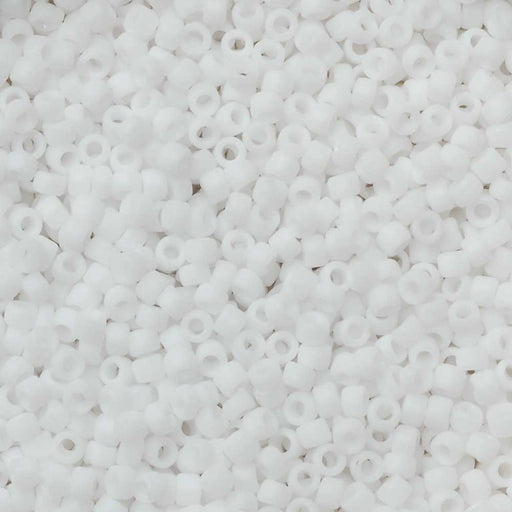 Toho Seed Beads, Round 15/0 #41F 'Opaque Frosted White' (8 Grams)