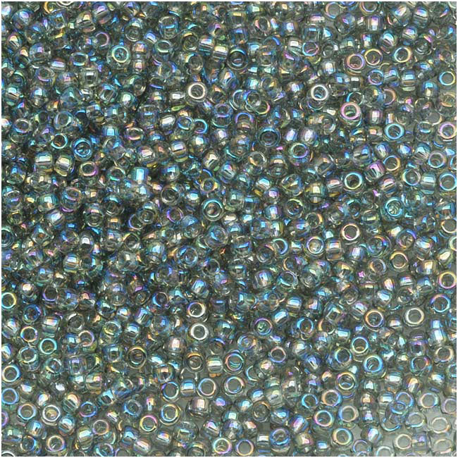 Toho Round Seed Beads 15/0 #176 'Transparent Rainbow Black Diamond' 8g