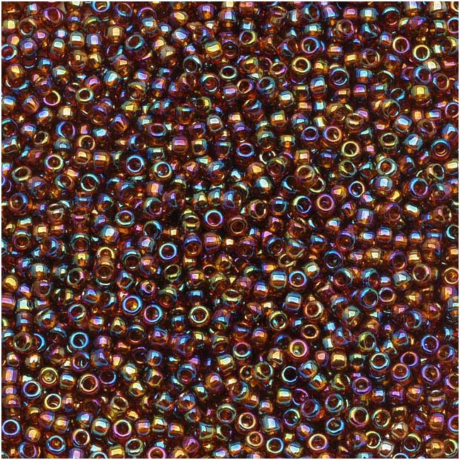 Toho Round Seed Beads 15/0 #177 'Transparent Rainbow Smoky Topaz' 8g