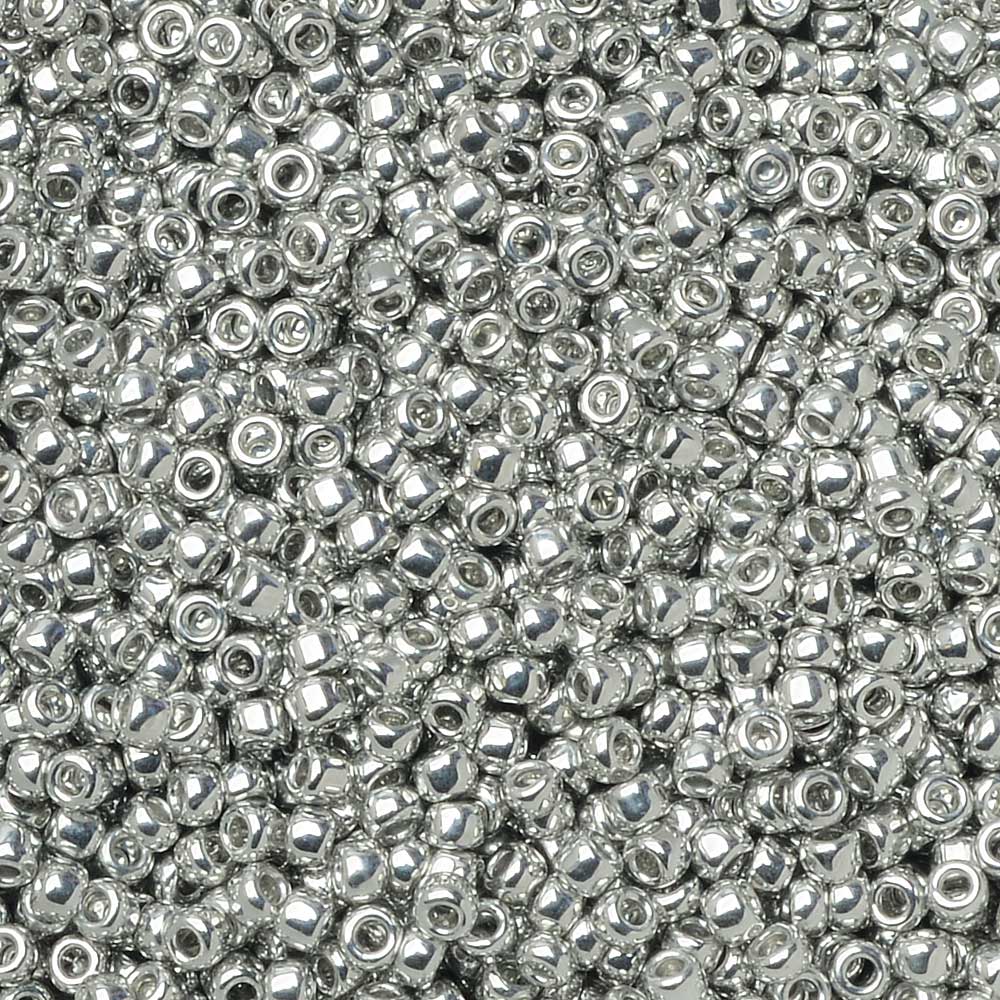 Toho Seed Beads, Round 15/0 #714 'Metallic Silver' (8 Grams)