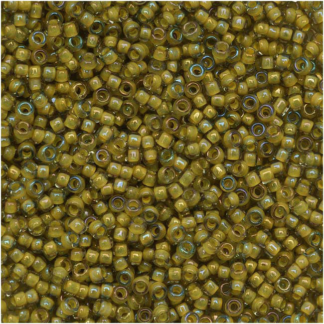 Toho Round Seed Beads 15/0 246 'Luster Black Diamond/Opaque Yellow Lined' 8 Gram Tube