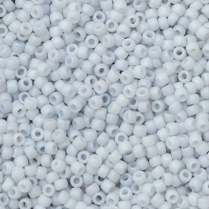 Toho Seed Beads, Round 15/0 #767 'Opaque Pastel Frosted Light Gray' (8 Grams)