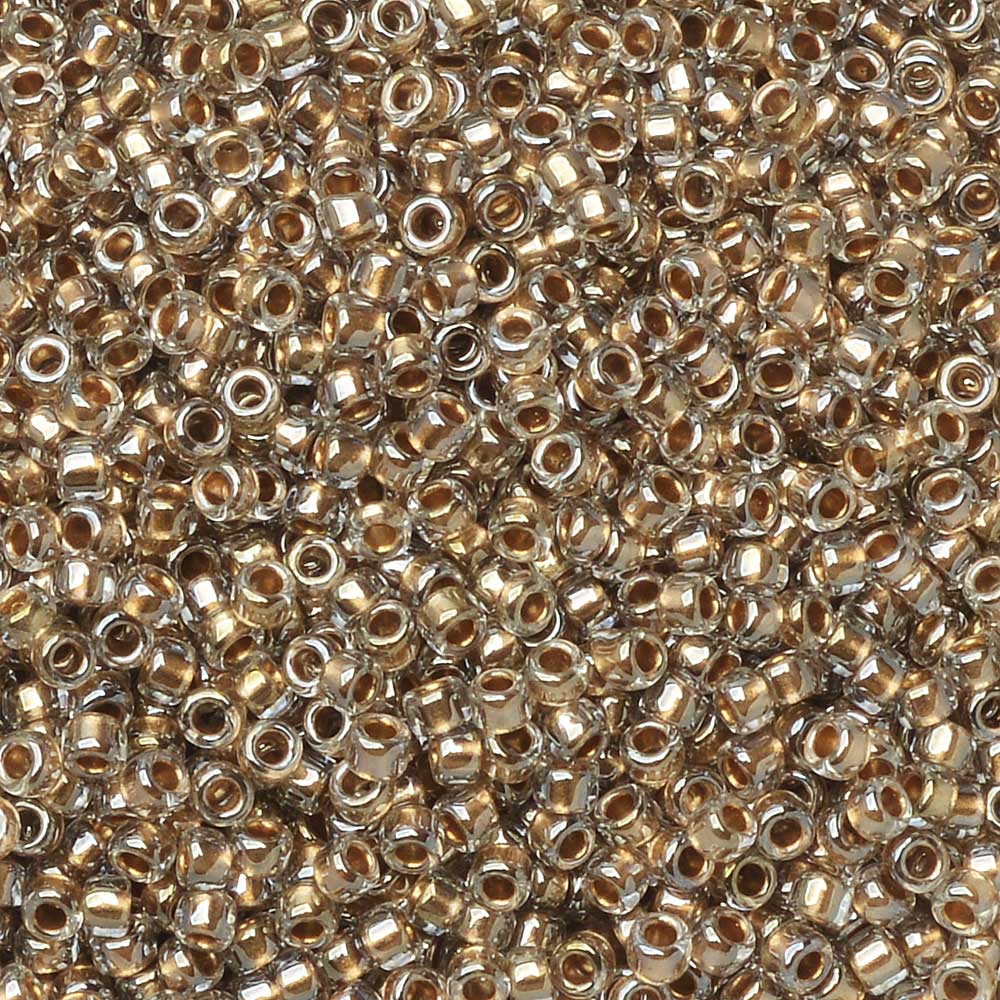 Toho Seed Beads, Round 15/0 #989 'Gold Lined Crystal' (8 Grams)
