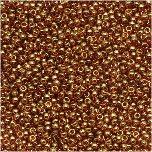 Toho Round Seed Beads 15/0 #421 'Gold Lustered Transparent Pink' 8g