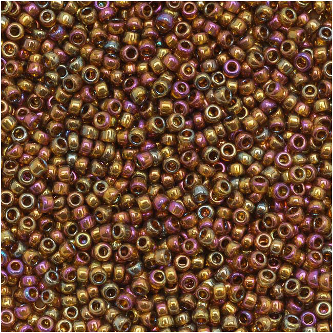 Toho Round Seed Beads 15/0 459 'Gold Lustered Dark Topaz' 8 Gram Tube