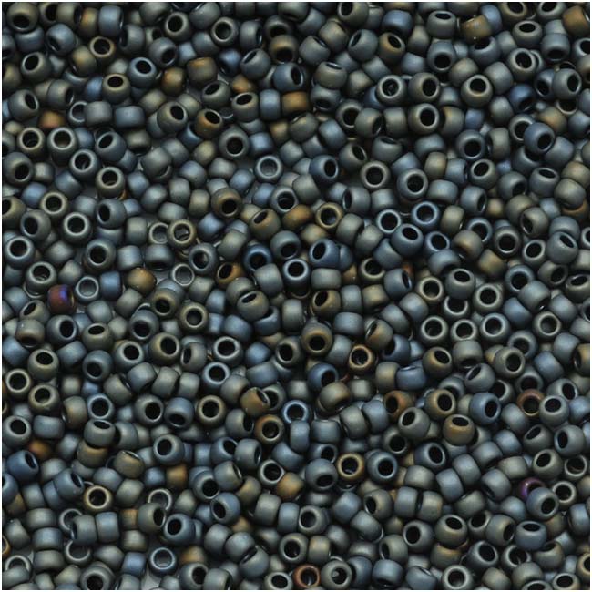 Toho Round Seed Beads 15/0 #613 'Matte Iris Gray' 8g