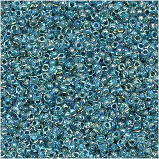 Toho Round Seed Beads 15/0 773 'Rainbow Crystal/Montana Blue Lined' 8 Gram Tube