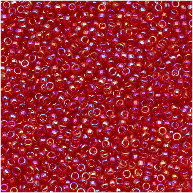 Toho Round Seed Beads 15/0 #165C 'Transparent Rainbow Ruby' 8g