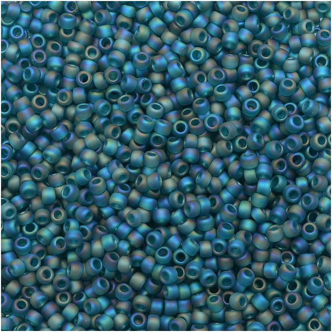Toho Round Seed Beads 15/0 #167BDF - Transparent Rainbow Frosted Teal (8 Grams)