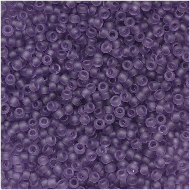 Toho Round Seed Beads 15/0 19F 'Transparent Frosted Sugar Plum' 8 Gram Tube