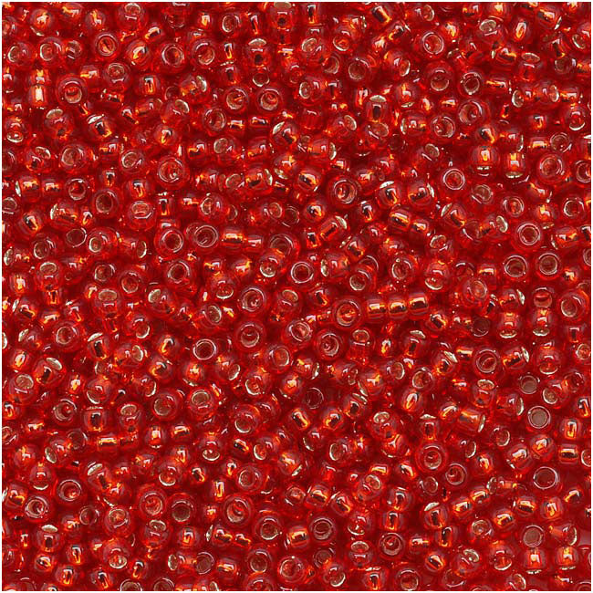 Toho Round Seed Beads 15/0 25C 'Silver Lined Ruby' 8 Gram Tube