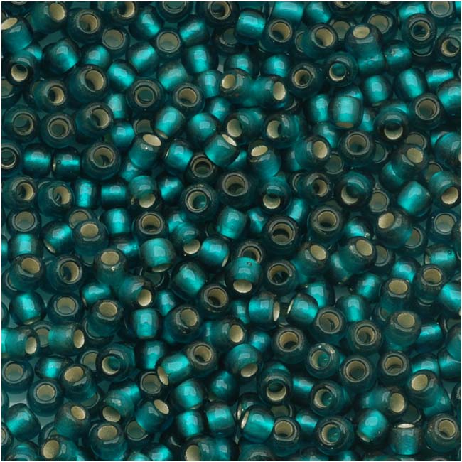 Toho Round Seed Beads 15/0 #27BDF 'Silver Lined Frosted Teal' 8g