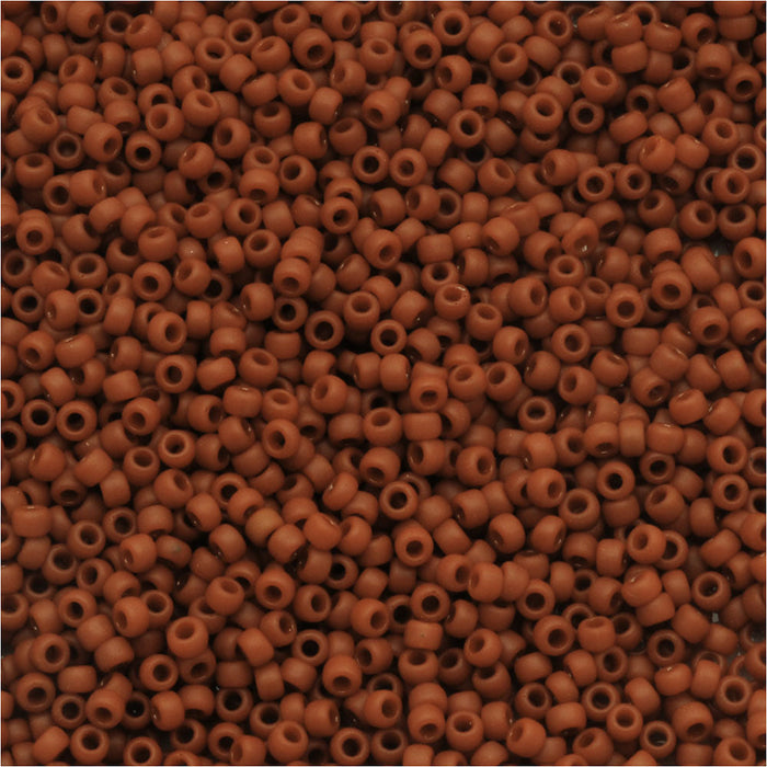 Toho Round Seed Beads 15/0 #46LF 'Opaque Frosted Terra Cotta' 8g