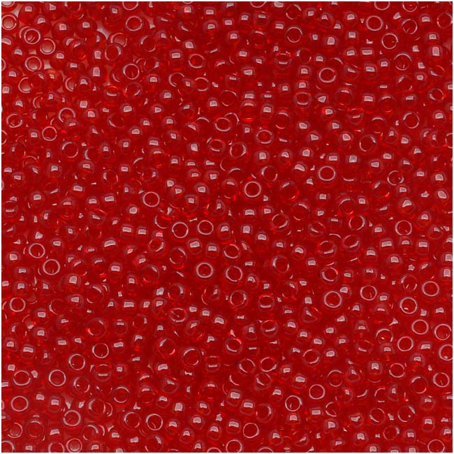 Toho Round Seed Beads 15/0 #5C 'Transparent Ruby' 8g