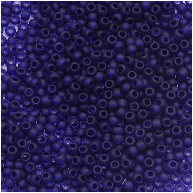Toho Round Seed Beads 15/0 #8DF Transparent Frosted Cobalt 8g
