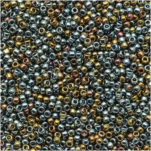 Toho Round Seed Beads 15/0 #721 - Galvanized Blue Gold (8 Grams)