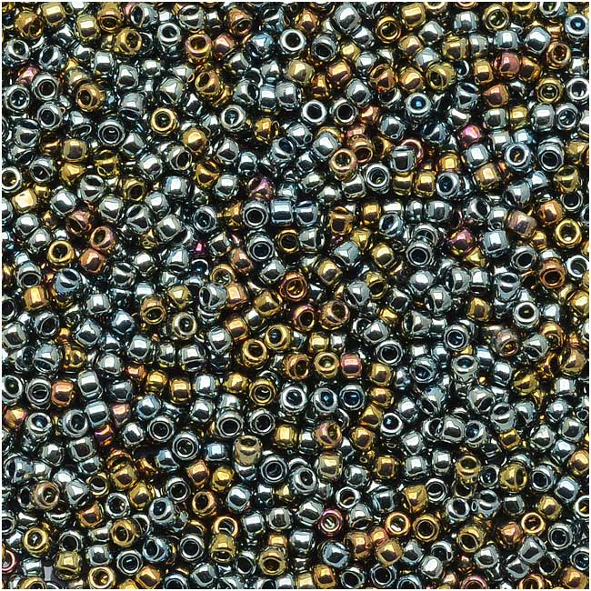 Toho Round Seed Beads 15/0 #721 - Galvanized Blue Gold (8 Grams)