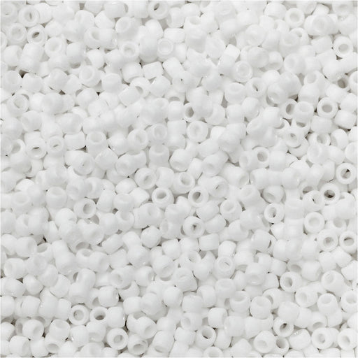 Toho Round Seed Beads 15/0 #761 - Matte Opaque White (8 Grams)