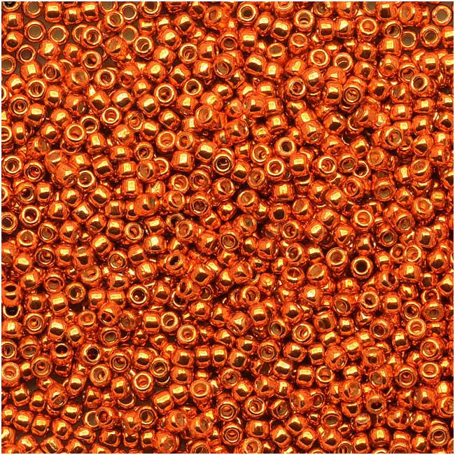 Toho Round Seed Beads 15/0 #PF562 - Permanent Finish Galvanized Saffron (8g)