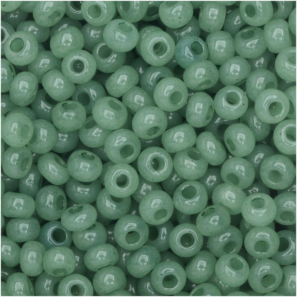 Preciosa Czech Glass, Sol Gel Seed Beads Round 8/0, Jade Opal (24 Gram Tube)