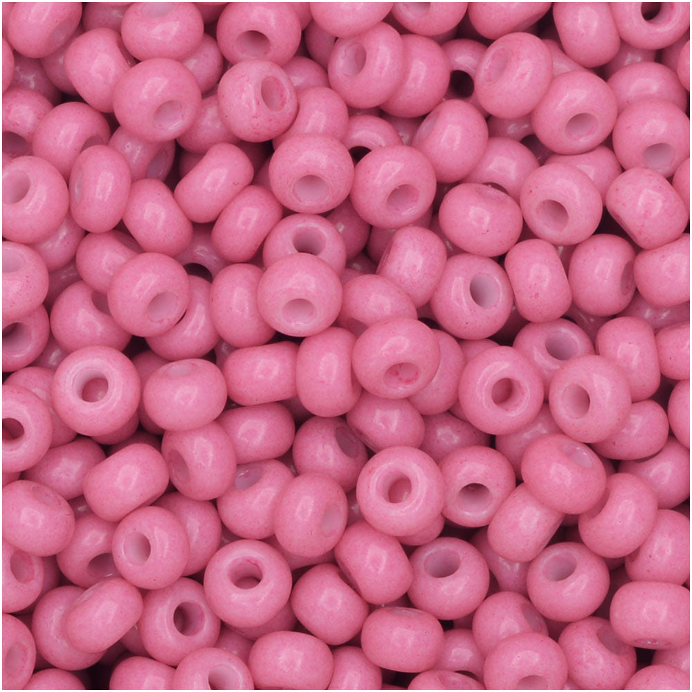 Preciosa Czech Glass, Sol Gel Seed Beads Round 8/0, Pink Coral Opaque (24 Gram Tube)