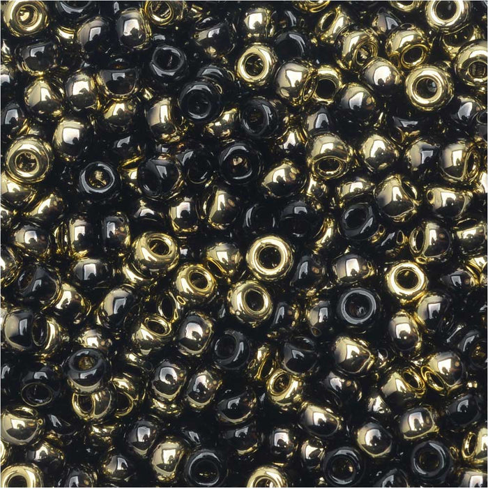 The Beadsmith Unions, 8/0 Round Seed Beads, 22 Gram Tube, Black Amber
