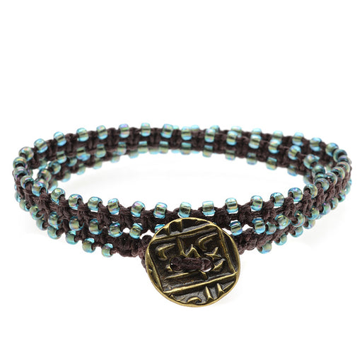 Beaded Macrame Wrap Bracelet (Brown & Aqua) - Exclusive Beadaholique Jewelry Kit